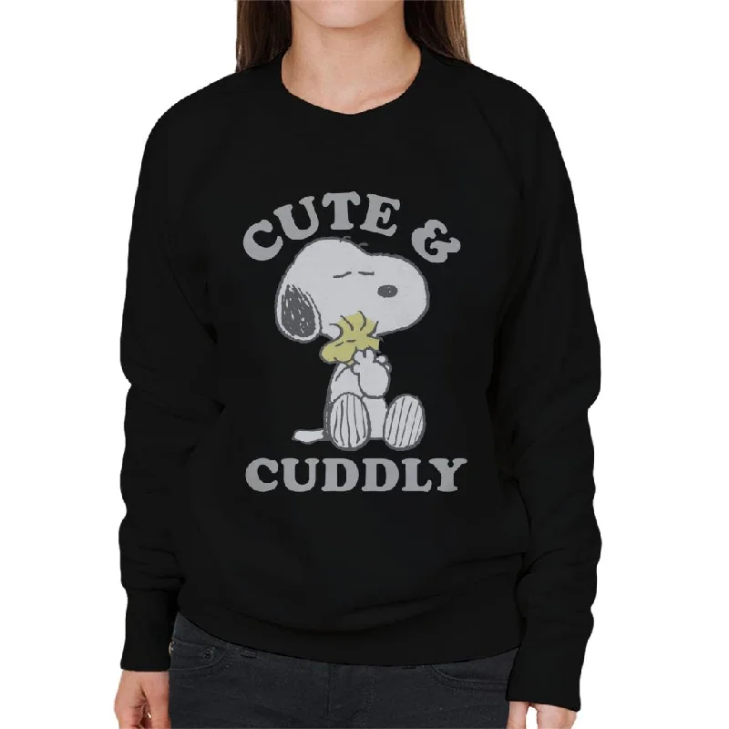 Peanuts Cute & Cuddly Snoopy Women's Sweatshirt Hoodie with Tied Waist Feminine Flattering Peanuts Cute & Cuddly Snoopy Women's Sweatshirt Hoodie with Tied Waist Feminine Flattering