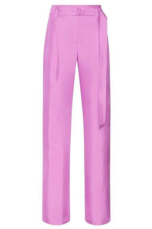 High Waisted Belt Pant Classic Bootcut Trousers