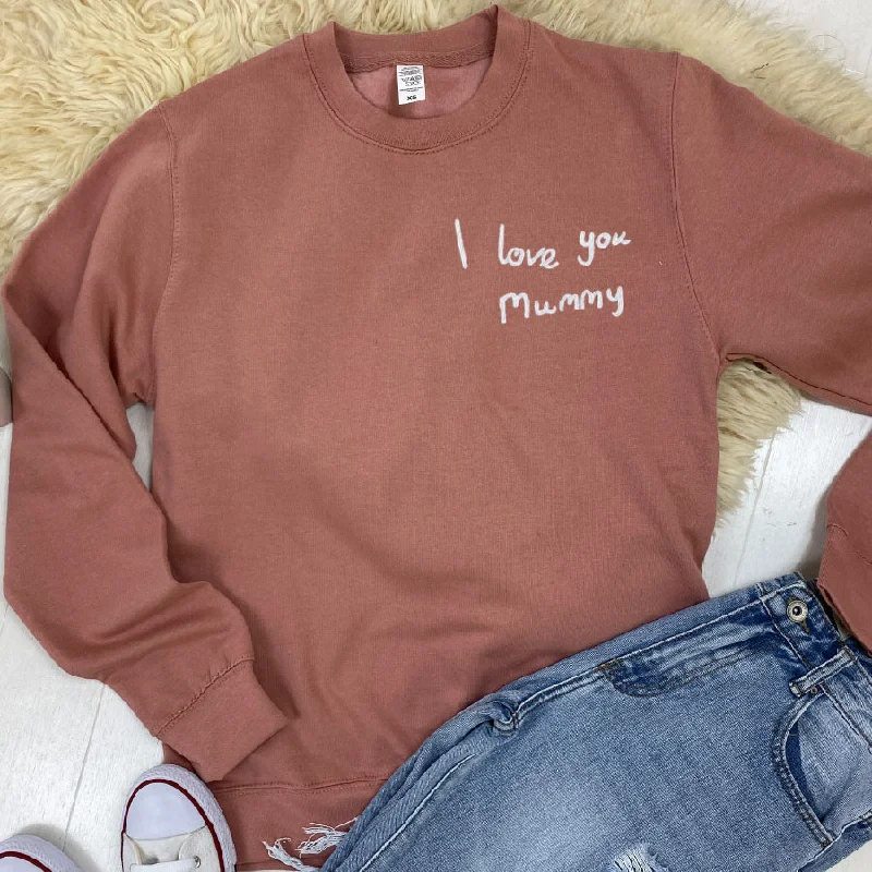 Customised Handwriting Embroidered Sweatshirt Hoodie with Gradient Ombre Colorful