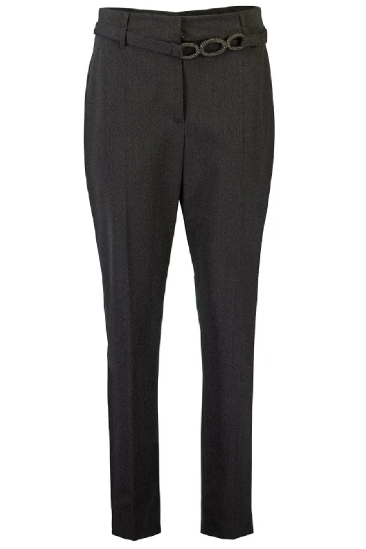 Gabardine Straight Leg Pant Elegant Wool Trousers