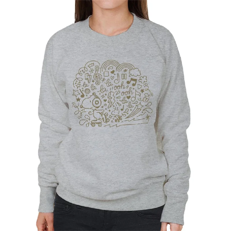 Peanuts Snoopy Skating And Listening To Music Women's Sweatshirt Hoodie with V-Neck Classic Versatile Peanuts Snoopy Skating And Listening To Music Women's Sweatshirt Hoodie with V-Neck Classic Versatile