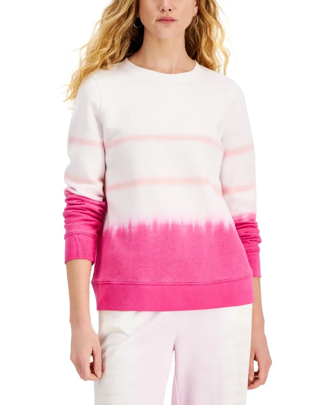 Style & Co Printed Sweatshirt Hoodie with Puffed Sleeves Voluminous Trendy