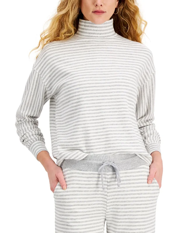 Style & Co Petite Striped Mock Neck Sweatshirt Hoodie with Color Block Contrast Stylish Style & Co Petite Striped Mock Neck Sweatshirt Hoodie with Color Block Contrast Stylish