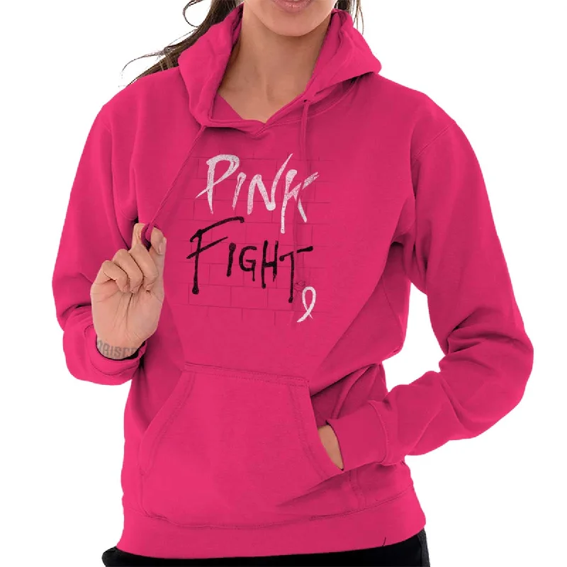 BCA Pink Fight Hoodie Hoodie with Hem Frayed Vintage Worn