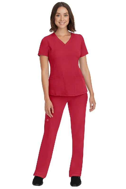 HH Works Women's Scrub Set Monica Top & Tall Rebecca Pant | Red Fashionable Tapered Leg Pants HH Works Women's Scrub Set Monica Top & Tall Rebecca Pant | Red Fashionable Tapered Leg Pants