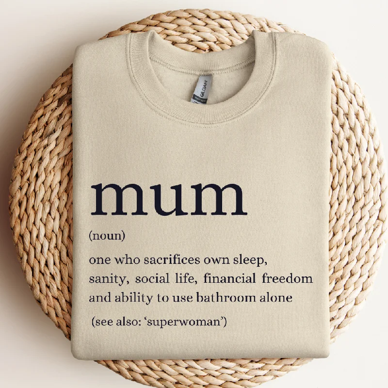 Modern Mum Definition Sweatshirt Hoodie with V-Neck Classic Versatile