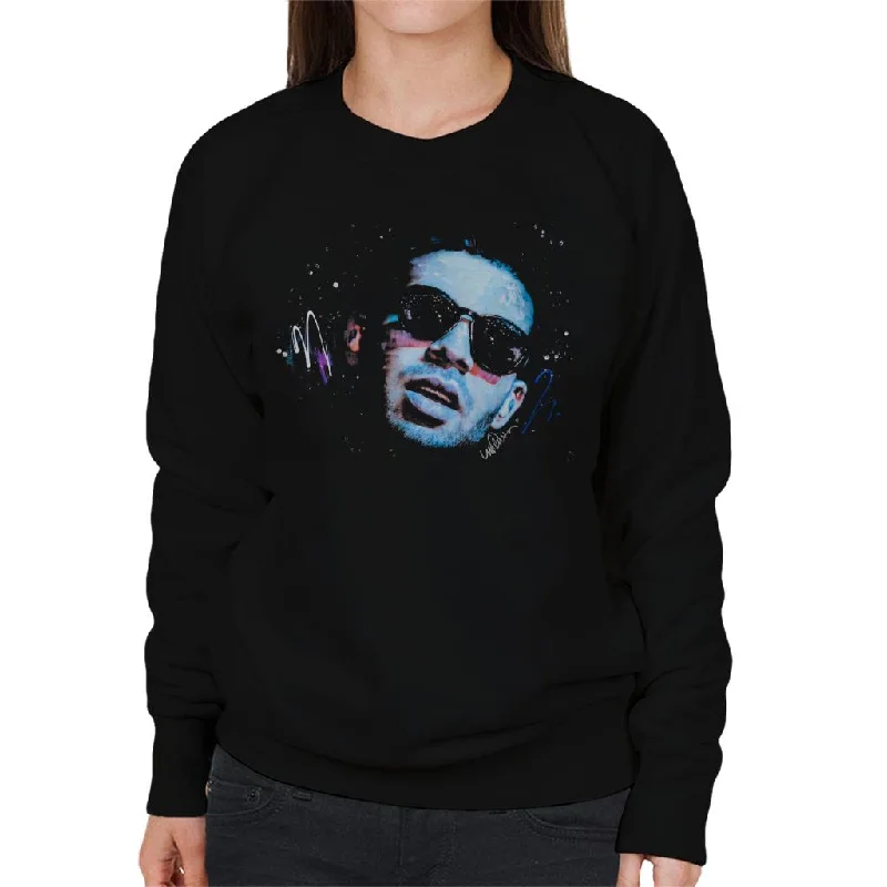 Sidney Maurer Original Portrait Of Drake Sunglasses Women's Sweatshirt Hoodie with Hem Fringe Bohemian Relaxed Sidney Maurer Original Portrait Of Drake Sunglasses Women's Sweatshirt Hoodie with Hem Fringe Bohemian Relaxed