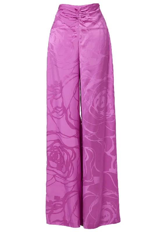 Casey Pant - Magenta Orchid Sleek Black Pants