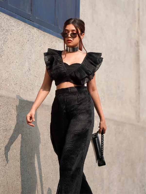 Pleated Organza Pants Fashionable Jogger Pants