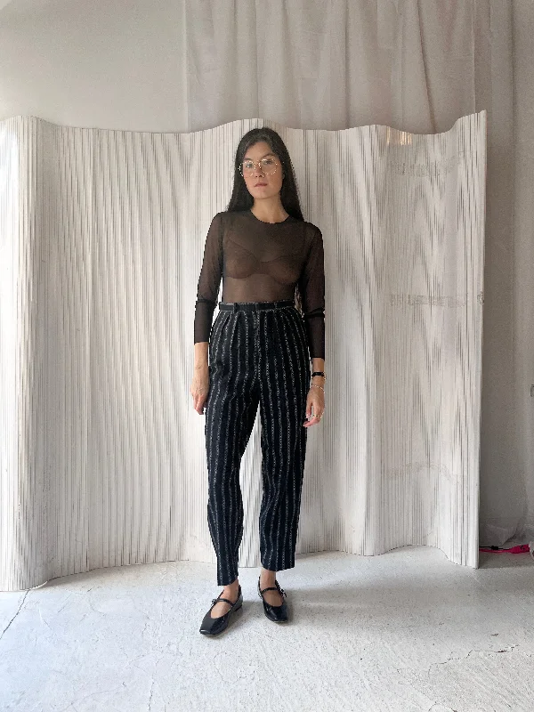 Black, grey, and pink striped wool pants Cozy Lounge Pants