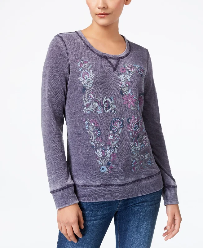 Style & Co Puff Paint Burnout Sweatshirt Hoodie with Neon Bright Vibrant