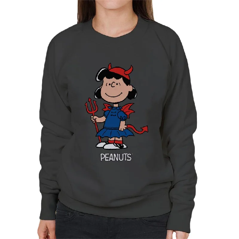 Peanuts Halloween Devil Lucy Van Pelt Women's Sweatshirt Hoodie with Ribbed Hem Stretchable Secure Peanuts Halloween Devil Lucy Van Pelt Women's Sweatshirt Hoodie with Ribbed Hem Stretchable Secure