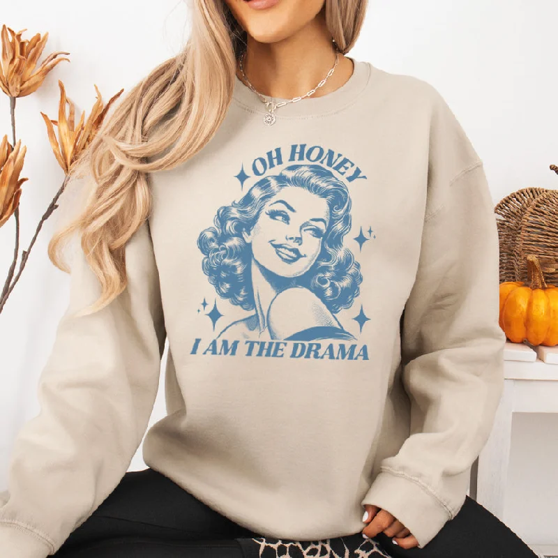 Oh Honey I'm The Drama Sweatshirt Hoodie with Gradient Ombre Colorful