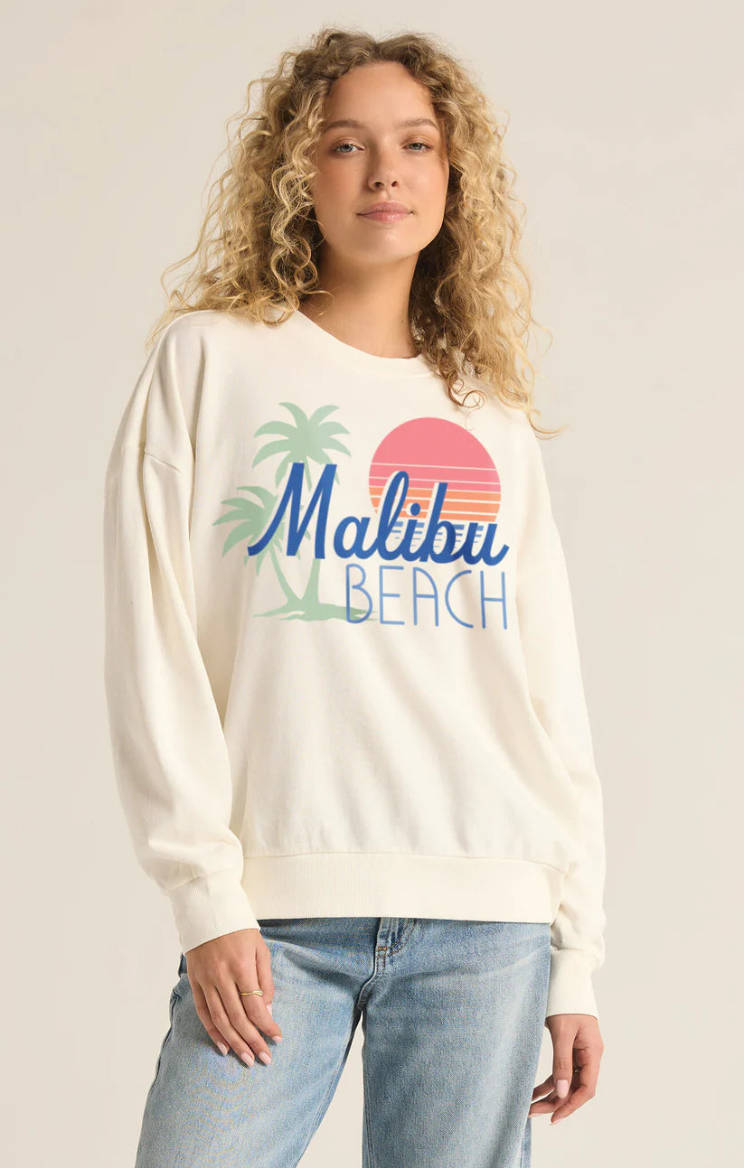 Z-Supply Malibu Sunday Sweatshirt - SEA SALT Hoodie with V-Neck Classic Versatile