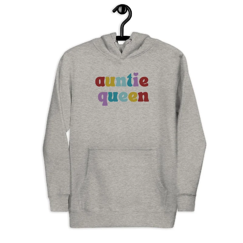 Auntie Queen Hoodie Hoodie with Embroidery Detailed Premium
