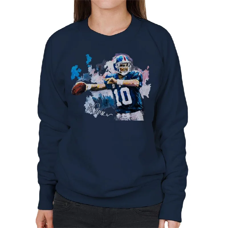 Sidney Maurer Original Portrait Of Eli Manning Giants Women's Sweatshirt Hoodie with Hood Adjustable Protection Sidney Maurer Original Portrait Of Eli Manning Giants Women's Sweatshirt Hoodie with Hood Adjustable Protection