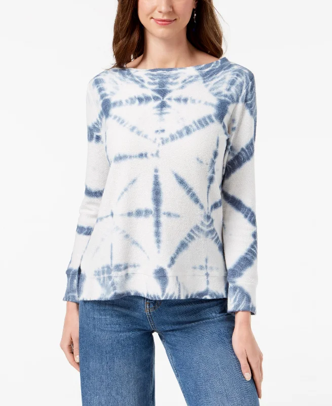 Style & Co Cotton Tie Dyed Sweatshirt Hoodie with Pastel Soft Subtle