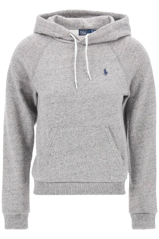 Hooded Sweatshirt With Embroidered Logo - Grigio Hoodie with Slim Fit Tailored Modern Hooded Sweatshirt With Embroidered Logo - Grigio Hoodie with Slim Fit Tailored Modern