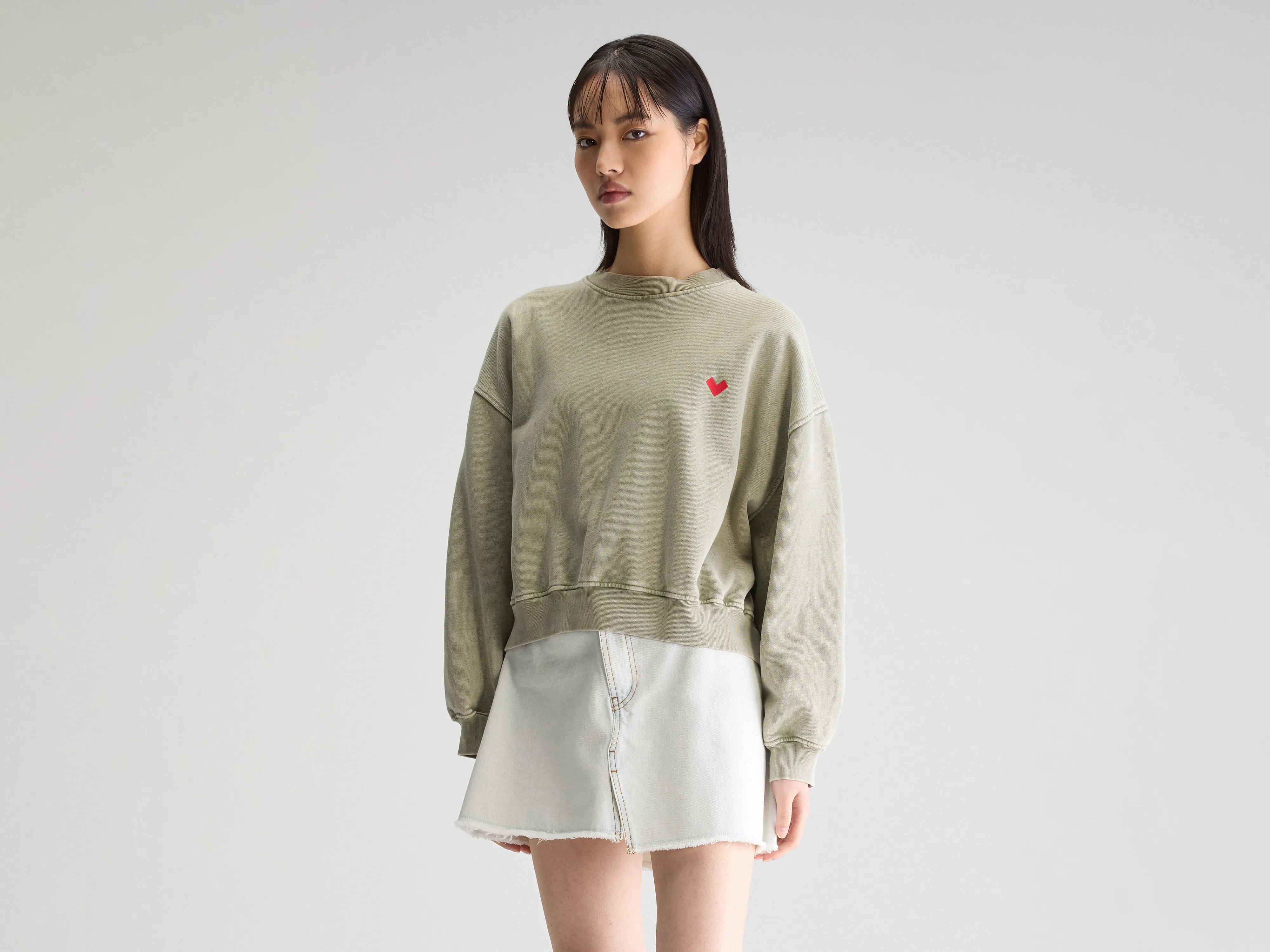 Fancy cropped crewneck sweatshirt (251 / W / JEEP) Hoodie with Puffed Sleeves Voluminous Trendy Fancy cropped crewneck sweatshirt (251 / W / JEEP) Hoodie with Puffed Sleeves Voluminous Trendy