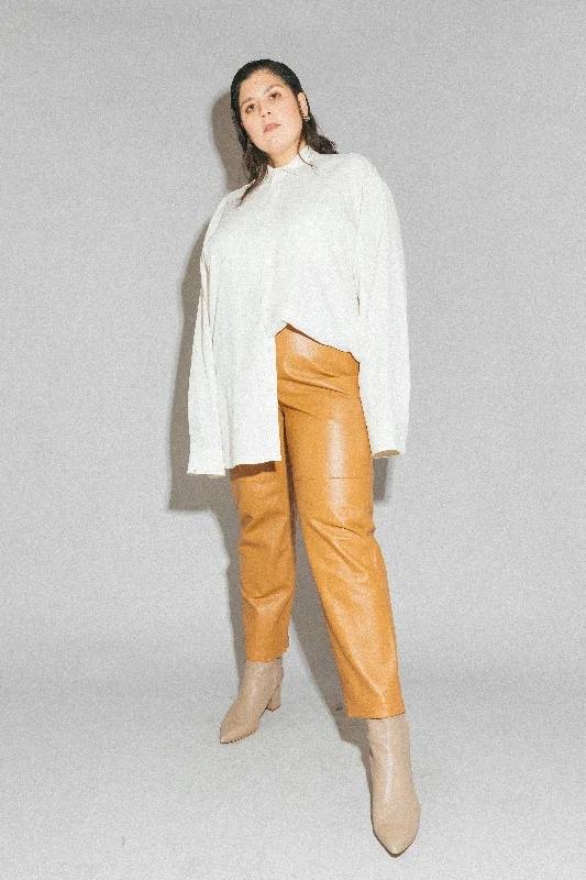 CAMEL LEATHER PANTS Comfortable Cargo Pants