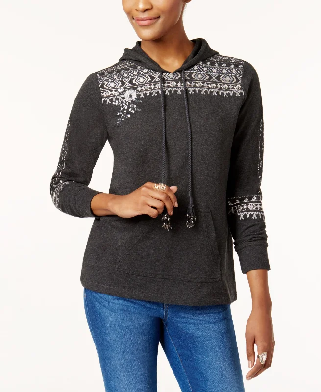 Style & Co Cotton Embroidered Hoodie Sweatshirt Hoodie with Hood Adjustable Protection Style & Co Cotton Embroidered Hoodie Sweatshirt Hoodie with Hood Adjustable Protection