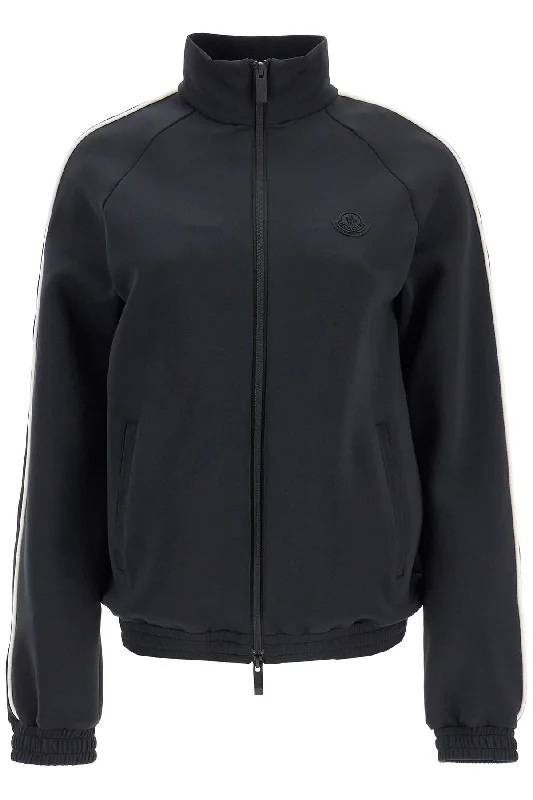 'zip-up Sweatshirt In Scuba  - Black Hooded Sweatshirt Casual Wear Street Style