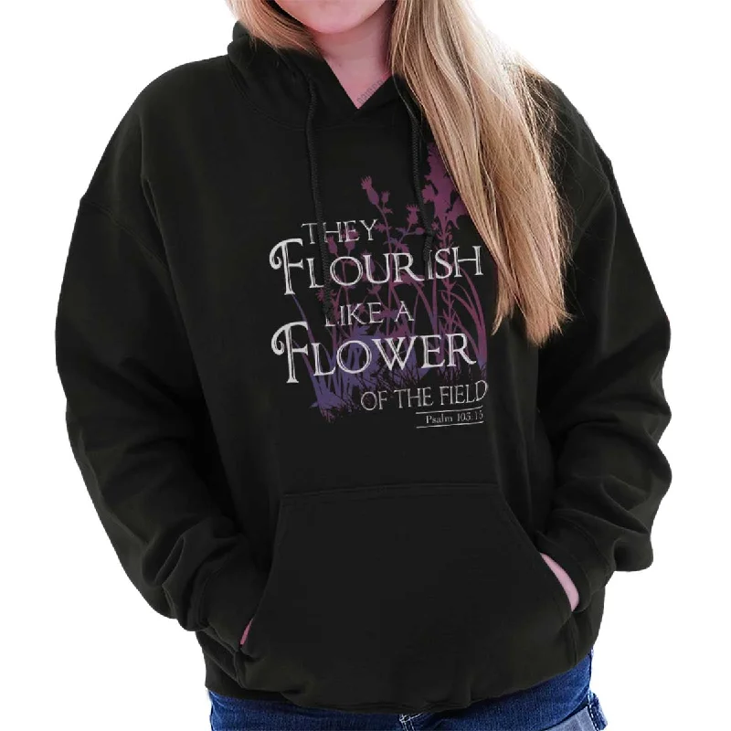 They Flourish Like A Flower Hoodie Hoodie with Neon Bright Vibrant