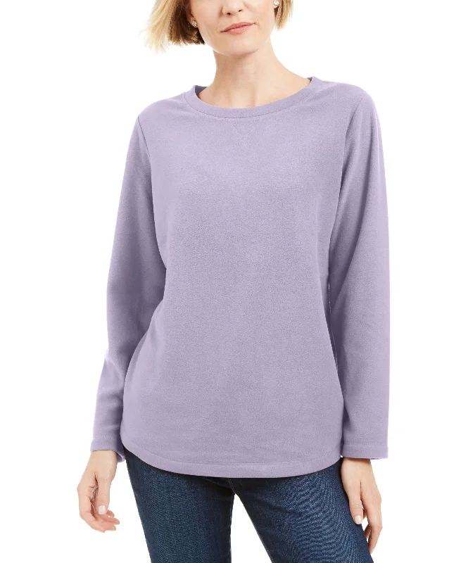 Karen Scott Petite Microfleece Pullover Sweatshirt Hoodie with Slim Fit Tailored Modern Karen Scott Petite Microfleece Pullover Sweatshirt Hoodie with Slim Fit Tailored Modern