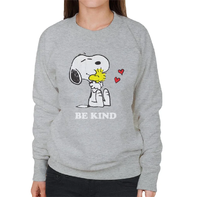 Peanuts Snoopy Hugging Woodstock Be Kind Women's Sweatshirt Hoodie with Double Zipper Versatile Adjustable Peanuts Snoopy Hugging Woodstock Be Kind Women's Sweatshirt Hoodie with Double Zipper Versatile Adjustable