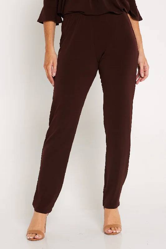 Gianna Pants - Chocolate Stylish Slim Trousers