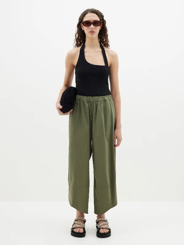 canvas split hem pant Stylish Paperbag Waist Pants