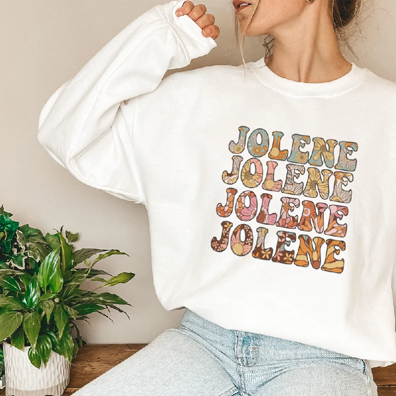 Jolene Jolene Women's White Sweatshirt Hoodie with Hem Contrast Bold Stylish