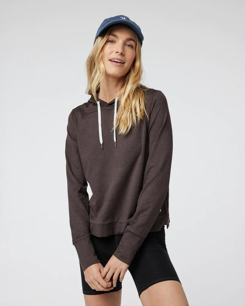 Vuori Halo Essential Hoodie - Java Heather Hoodie with Oversized Fit Loose Comfortable Vuori Halo Essential Hoodie - Java Heather Hoodie with Oversized Fit Loose Comfortable