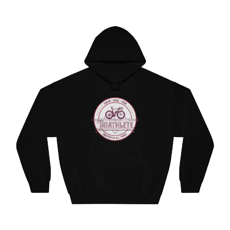 Triathlete - Master of All Three Hoodie - Unisex Hoodie with Print Artistic Unique
