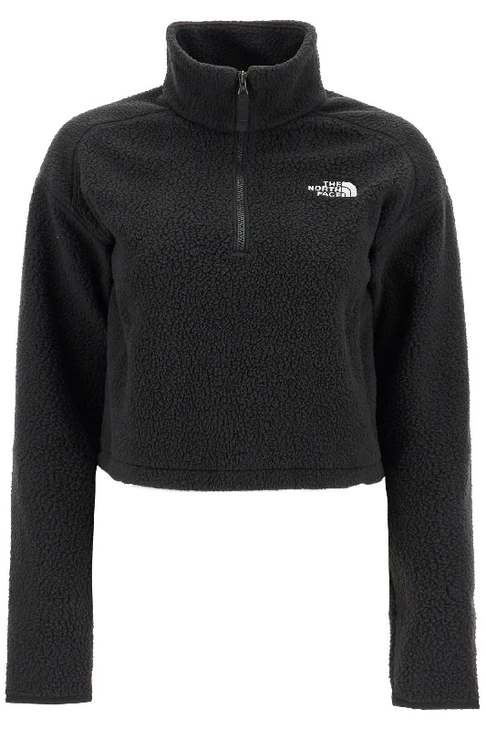 Sherpa Fleece Cropped Sweatshirt In - Black Hoodie with Hidden Zipper Minimalist Clean Sherpa Fleece Cropped Sweatshirt In - Black Hoodie with Hidden Zipper Minimalist Clean