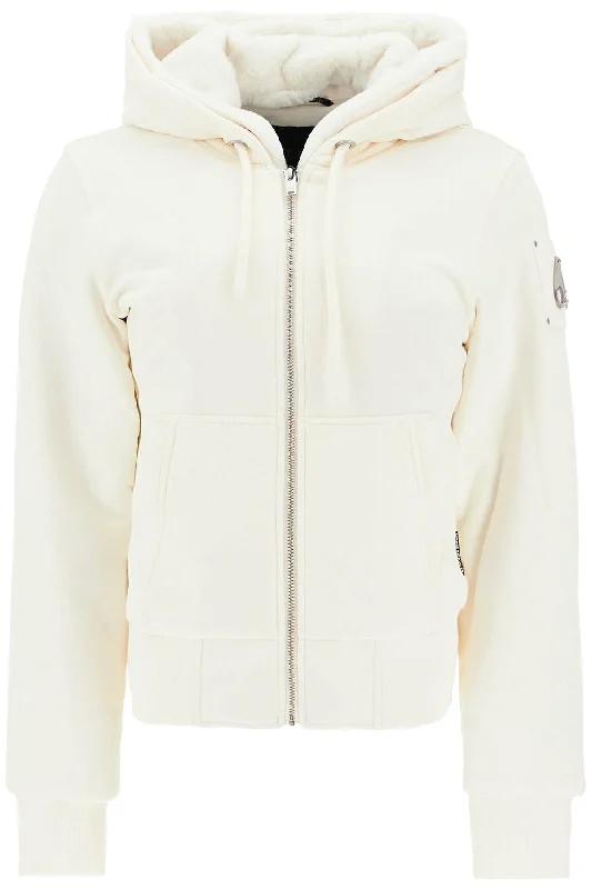 Classic Bunny Hybrid Sweatshirt  - White Hoodie with Fur Luxurious Winter