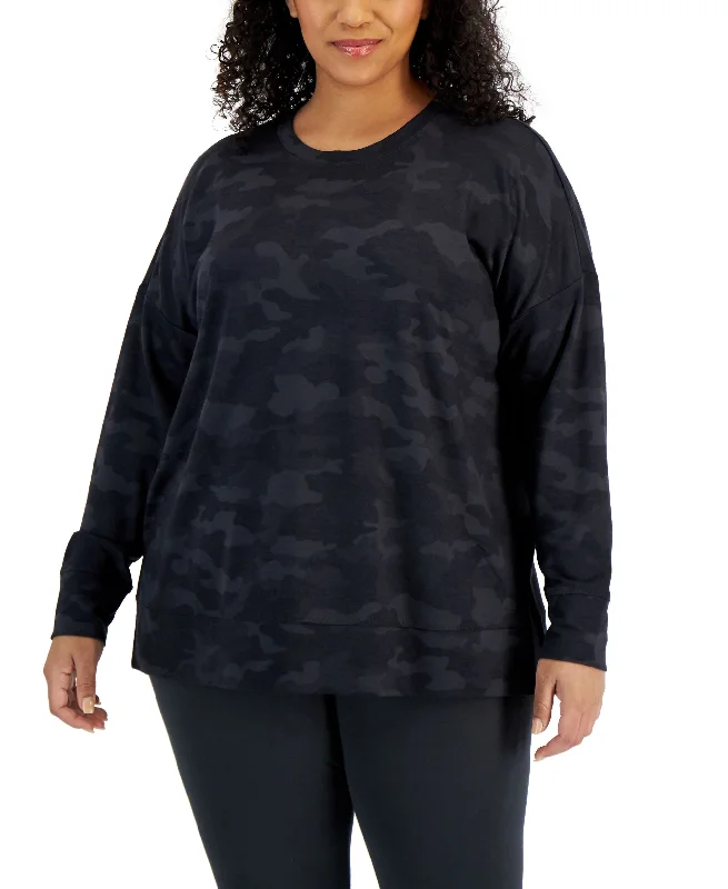 ID Ideology Plus Size Camouflage Print Sweatshirt Hoodie with Elastic Cuffs Stretchable Comfortable ID Ideology Plus Size Camouflage Print Sweatshirt Hoodie with Elastic Cuffs Stretchable Comfortable
