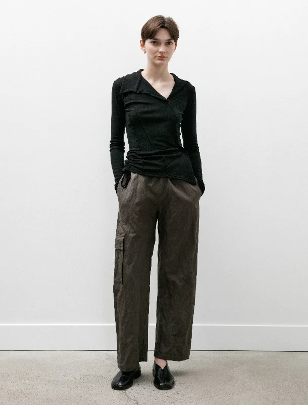 Easy Pants Kelp Green Cotton Metal Relaxed Fit Trousers