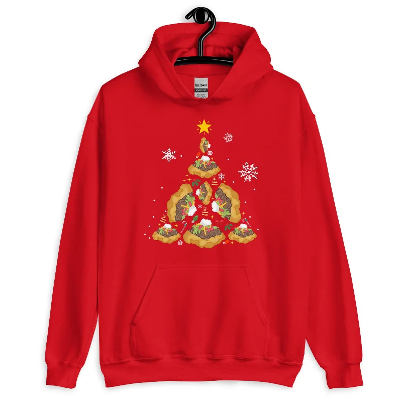 Oh Taco Christmas Tree Hoodie Hoodie with Back Slit Movement Comfort