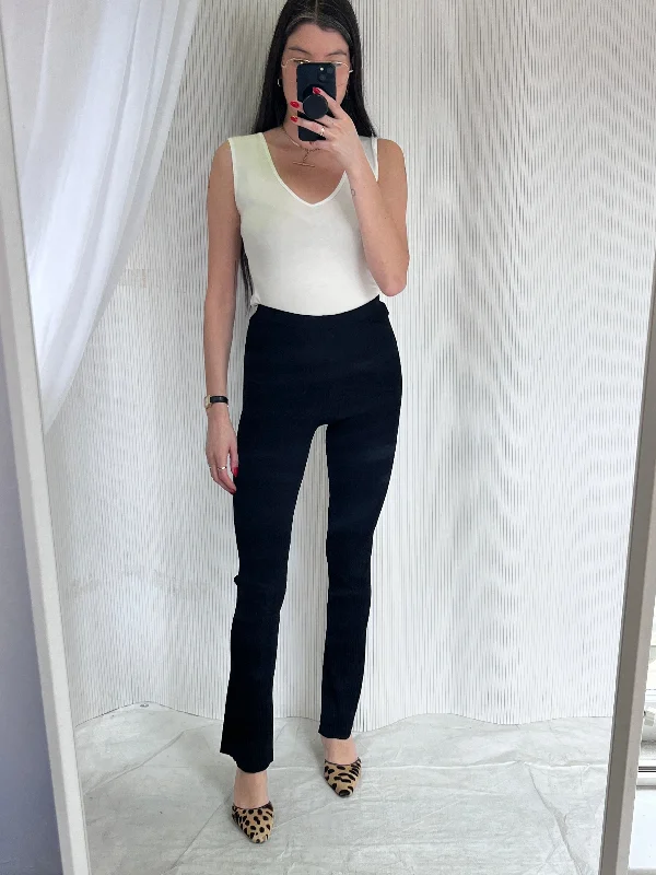 Y2K Sandro Black Pleated Flare Pants Casual Sweatpants Style