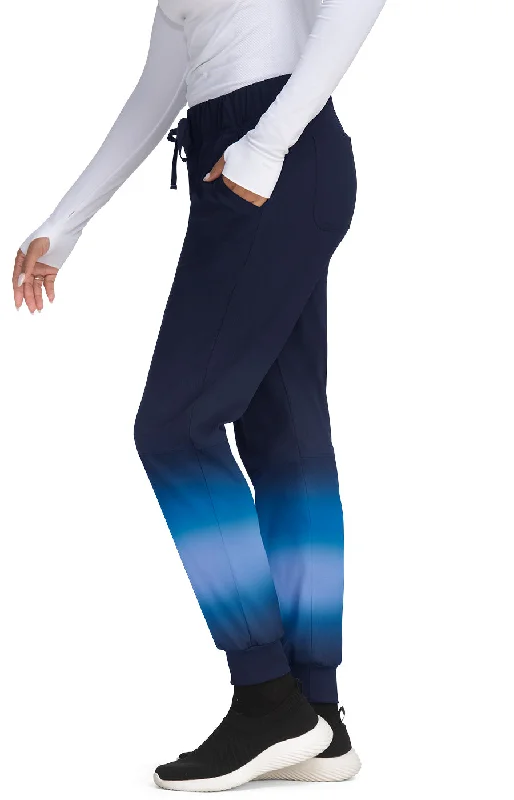 Gradiant Jogger Pant True Ceil/Navy Ombre Trendy High-Waist Trousers