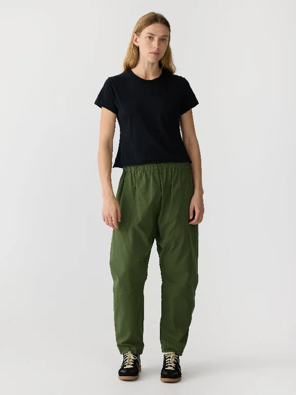 cotton canvas panelled pant Trendy High-Waist Trousers