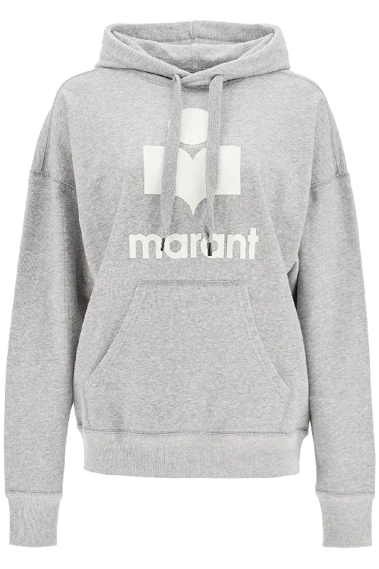 Mansel Hoodie With Flocked Logo  - Grey Hoodie with Belted Waist Structured Tailored