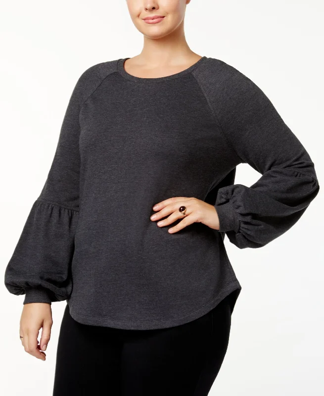 Style & Co Plus Size Bishop Sleeve Sweatshirt Hoodie with Hem Elastic Stretchable Comfortable Style & Co Plus Size Bishop Sleeve Sweatshirt Hoodie with Hem Elastic Stretchable Comfortable