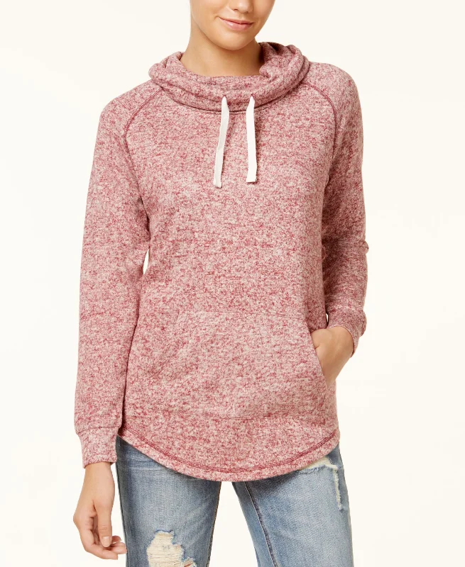 Juniors' Funnel-Neck Sweatshirt Hoodie with Camouflage Military Edgy
