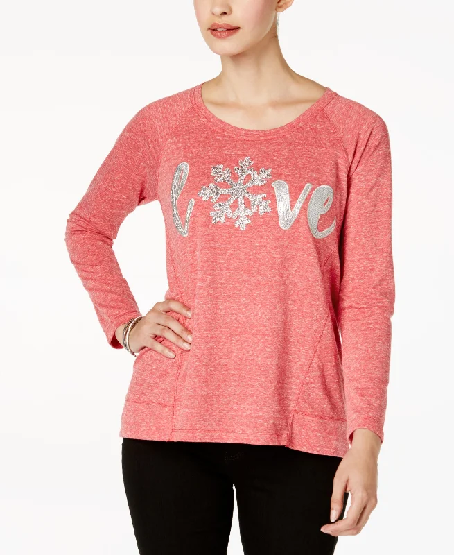 Embellished Graphic Sweatshirt Hoodie with Mock Neck Collared Structured