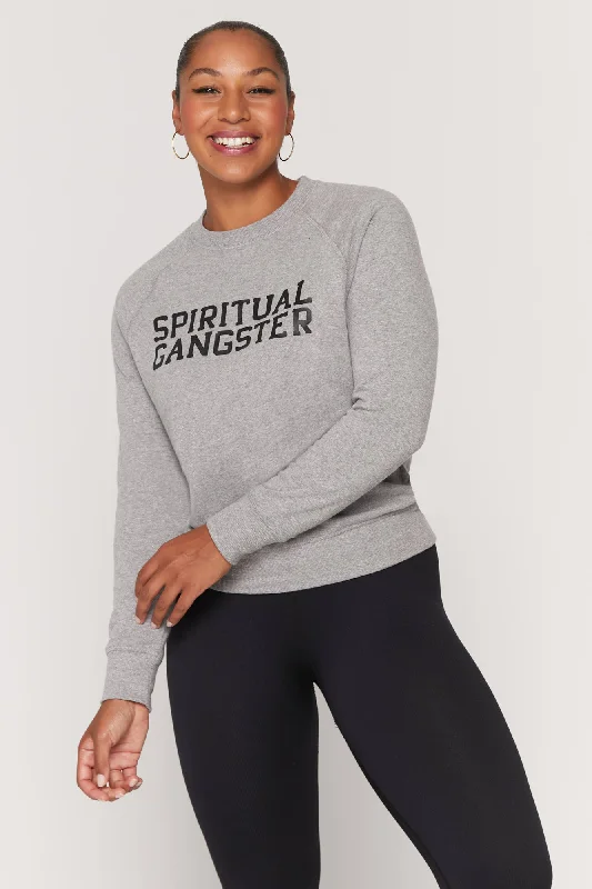 Spiritual Gangster Sweatshirt - Heather Grey Hoodie with Earth Tones Natural Calm