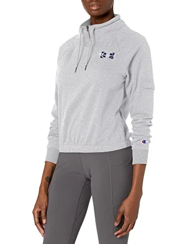 Champion Campus Zip-Neck Sweatshirt Hoodie with Snap Buttons Easy Quick
