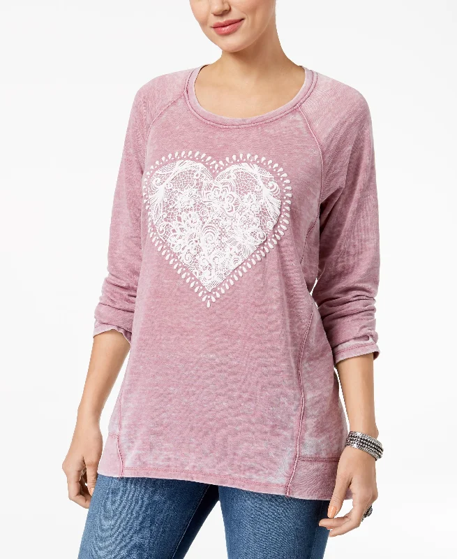 Style & Co Heart Graphic Sweatshirt Hoodie with Slim Fit Tailored Modern