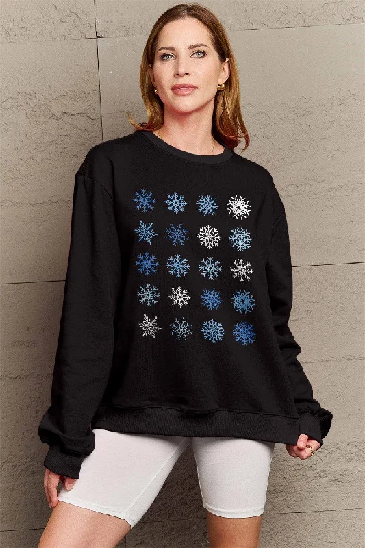 Simply Love Full Size Snowflakes Round Neck Sweatshirt Hoodie with Camouflage Military Edgy Simply Love Full Size Snowflakes Round Neck Sweatshirt Hoodie with Camouflage Military Edgy